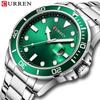 CURREN New Fashion Business Mens Wristwatches Green Clock Male Quartz Stainless Steel Watches Reloj Hombre Herrenuhr