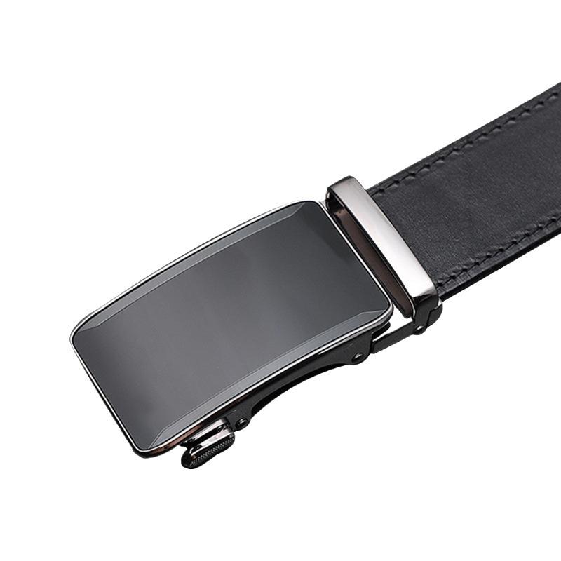 Direct Sales Men'S Leather Belt Simple And Versatile Automatic Buckle Pure Cowhide Business Leisure High-End Belt