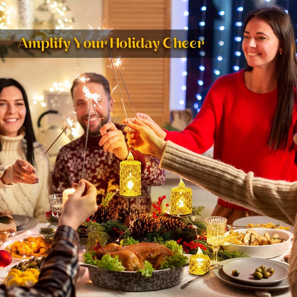 24 Pcs Patterned Flameless Candle Lights, LED Electronic Simulation Flameless Candle Lights, Tea Lights, Suitable for Birthdays, Weddings, Parties