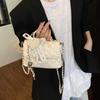 Fashion Rhombus Chain Embroidered Thread Bag Women's New Shoulder Crossbody Temperament Commuter Hand Carry Small Square Bag Tide