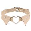Heart Shirt Collar Faux Leather Choker, Punk Style Collar Necklace Clavicle Chain for Women