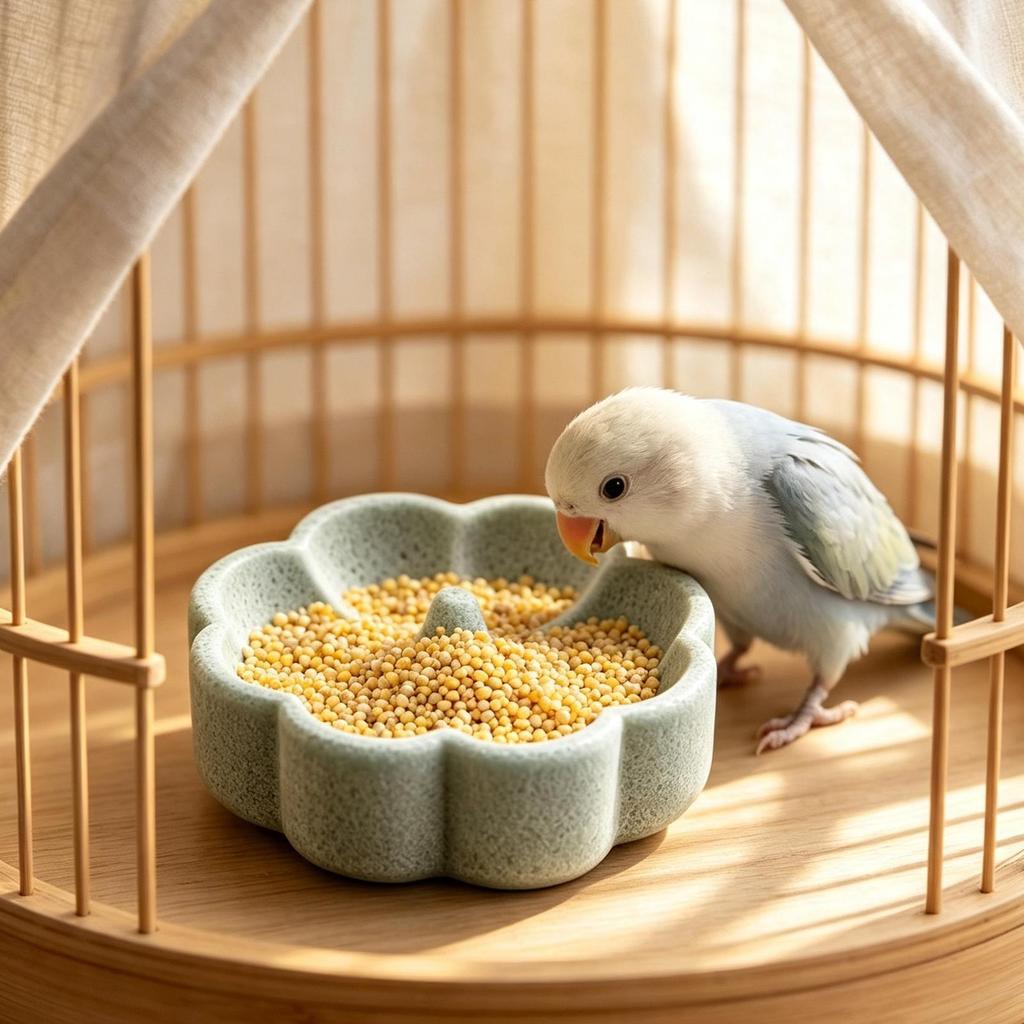 Bird Feeder 1PC Round Parrot Feeding Bowl Parrot Stone Basin Food Feeder Water Grinder Beak Bird Basin Parrot Bird Feeder Supply