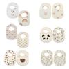 2pcs cotton bear waterproof baby bibs four seasons baby bibs newborn burp cloth boys girls soft breastfeeding drooling towel