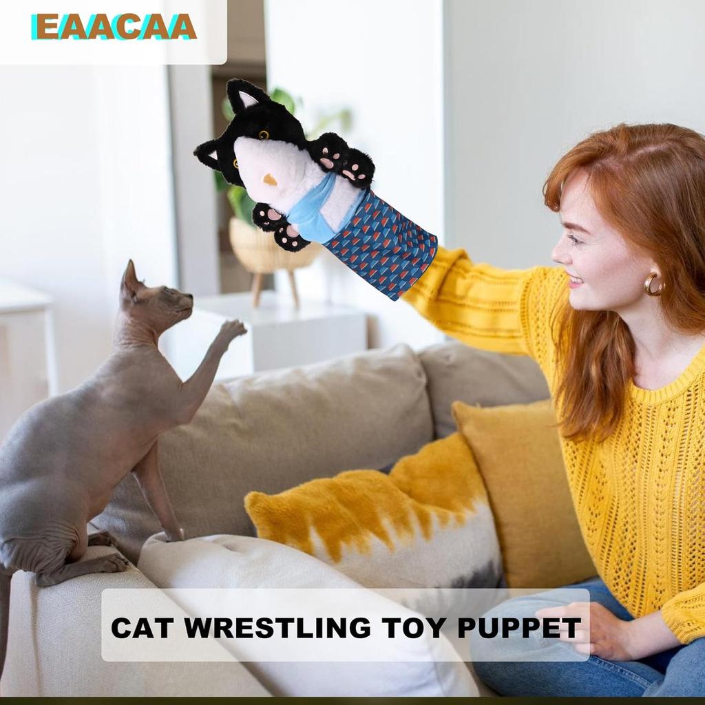 Cat Wrestling Toy Puppet, Essential Cat Wrestling Gloves for Pet Lovers, Cat Ragdoll Wrestler with Tough Padding, Safe and Fun Interactive Game to