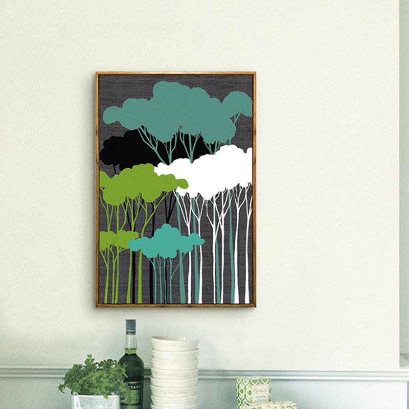 Minimalismo Arte moderna Immagini Giungla Verde Albero Tela Pittura Poster da parete per Studio Home Decor Artigianato ambientale