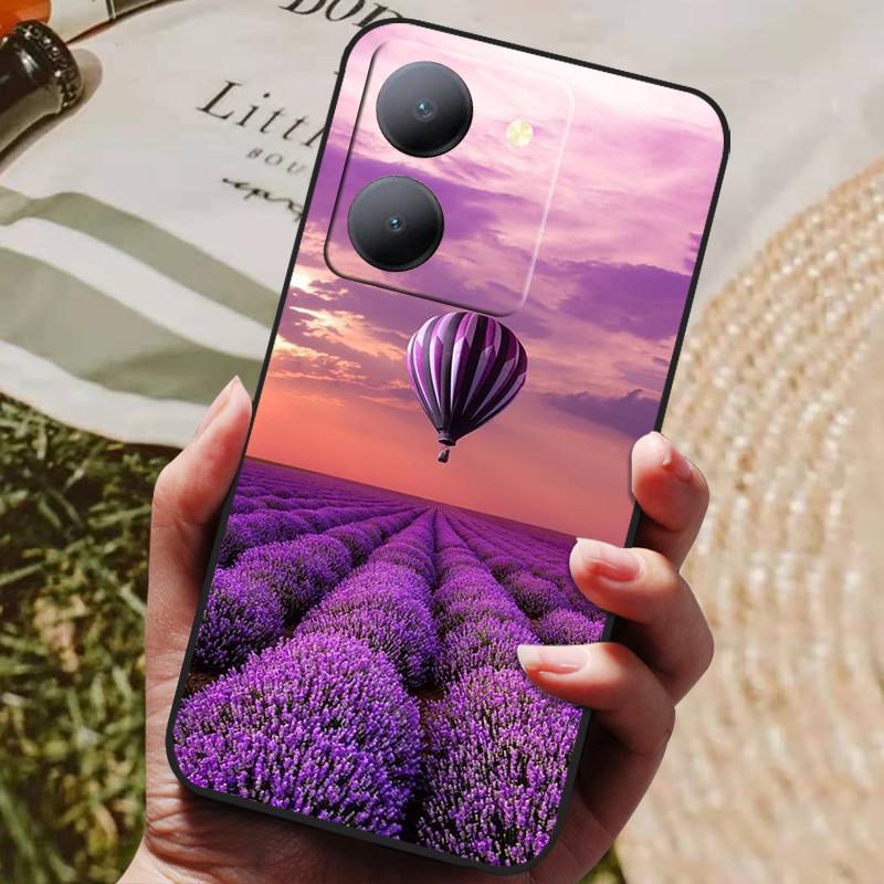 Para Capa Vivo Y36 5G Capa Preta À Prova de Choque Silicone Macio Capas Traseiras Para Vivo Y36 4G V2247 Capa de Telefone Y 36 5G Capa Leão Lobo