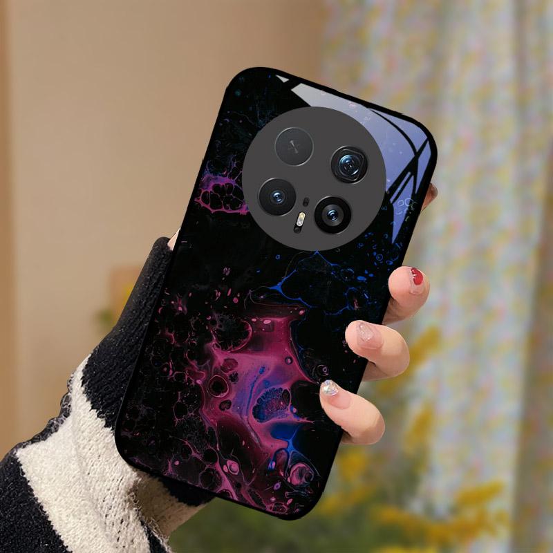 For Honor Magic8 8Pro Kılıf Temperli Cam Telefon Kapağı Lens Kamera Koruma Funda For Honor Magic 8 Pro Darbeye Dayanıklı Sert PC Capa