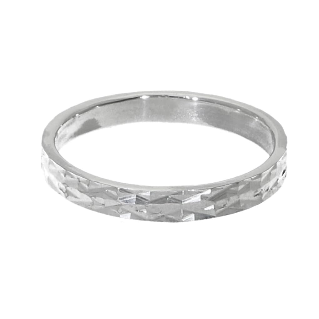

[Shinjuku Gin no Kura] Cutting Ring, Size 21, Silver 925, Mirror White Finish, Engraved, Cut, Kiriko Pattern, Simple