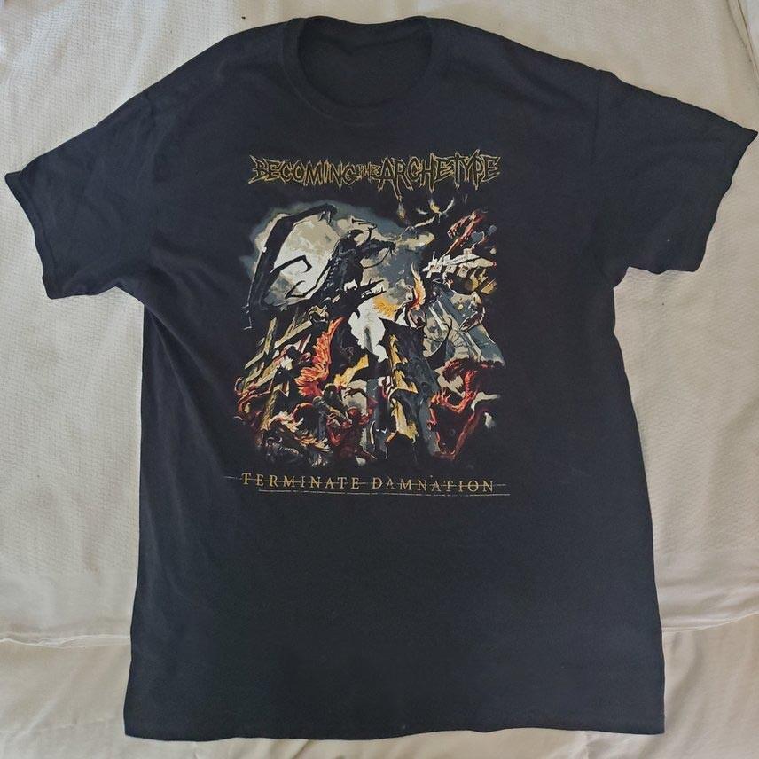 Vtg Becoming The Archetype Terminate Damnation Cotton Black DI185 Unisex T-Shirt M