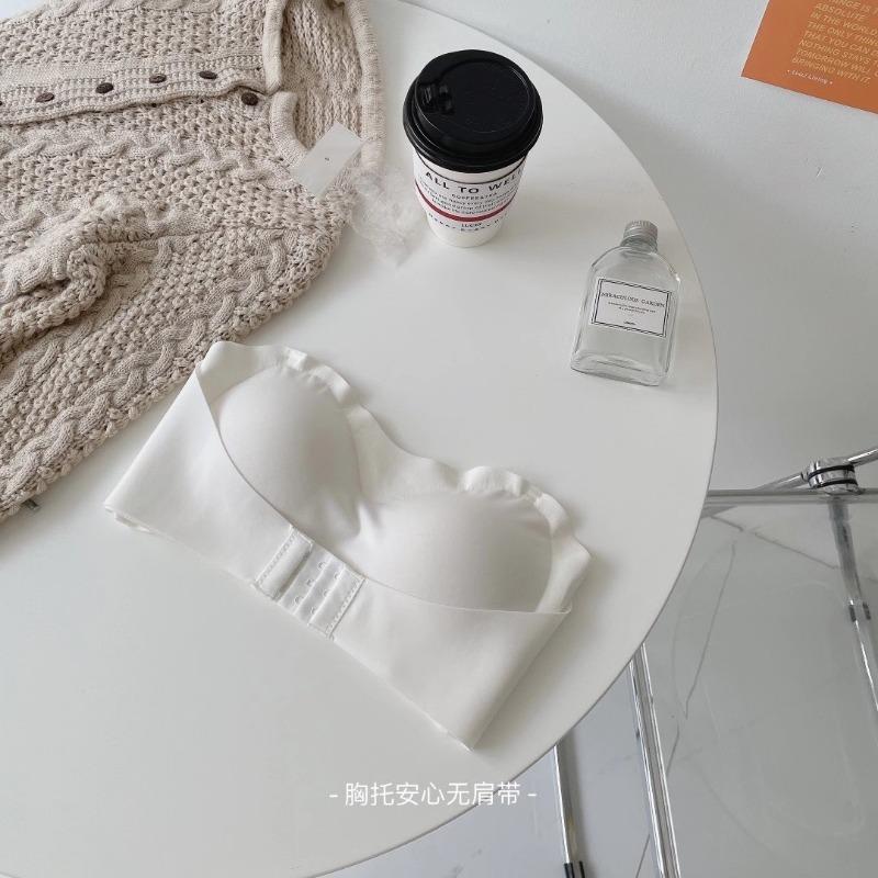 Women Strapless Seamless Push Up Anti Slip Anti Exposure Full Cup Thin Bra