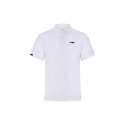 Li Ning Logo Breathable Quick-Dry Short Sleeve Polo Shirt Unisex Polo Shirts White APLR125-1