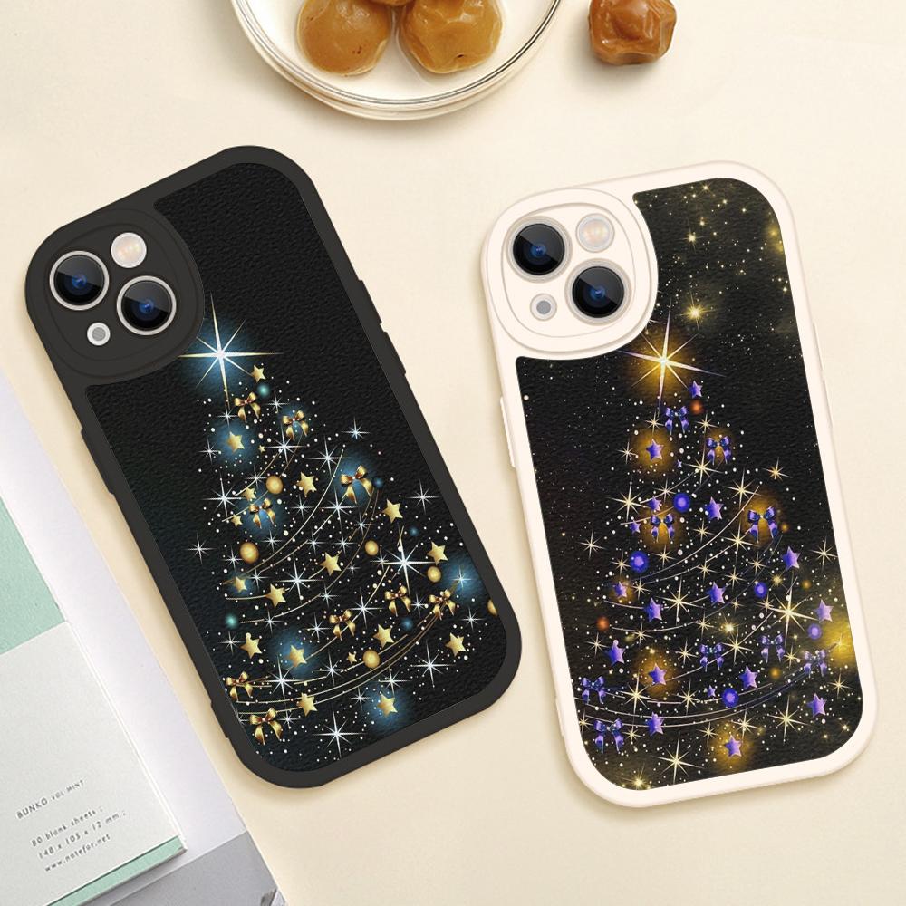 Fröhlicher Weihnachtsbaum Hirsch Handyhülle für Iphone 14 13 11 12 Pro MAX 13 12 MiNi 7 8plus 14 13 11PRO X XS 12 11 XR Lammfellhüllen