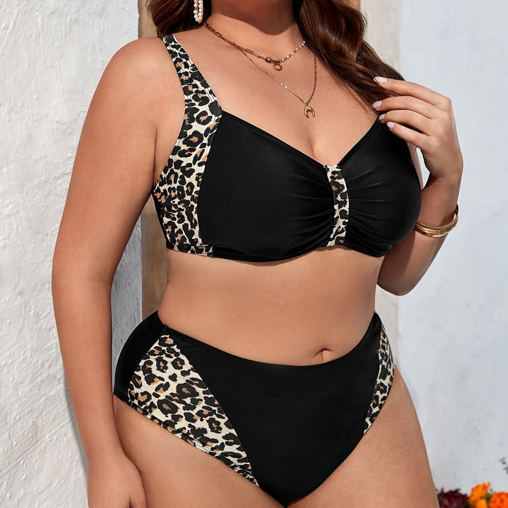 Multicolor Colorblock Split Tight Briefs Swimsuit Push-up Sexy Underwear Set