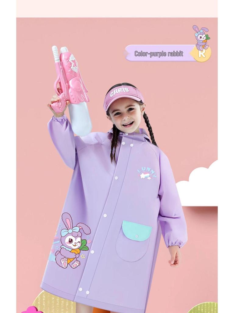 Kinder Verdickter EVA Regenmantel Poncho Overall - Sturmfest Ganzkörper Schultaschen-Kompatibel Schülerausrüstung