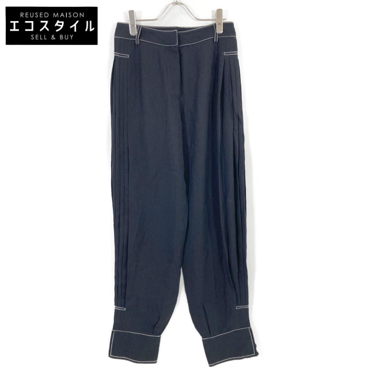 

STELLA McCARTNEY 603213 Black stitch pleated pants Bottoms 36 blackUsed