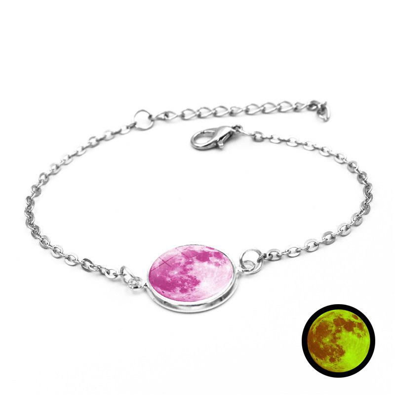 Glowing Solar Unique System Bracelet Fashionable Handcrafted Leather Moon Jewelry
