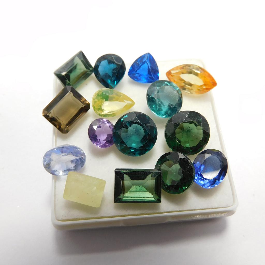 Color Mezclado ZAFIRO Natural REAL CERTIFICADO 15.74 Ct Gema Suelta Lote Formas Mixtas RP-89