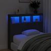 LED Headboard with Shelves Black 120 x 17 x 102 cm