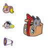 Character Delightful Anime Brooch In Alloy Material With Cute Bow And Lip Inspired Design