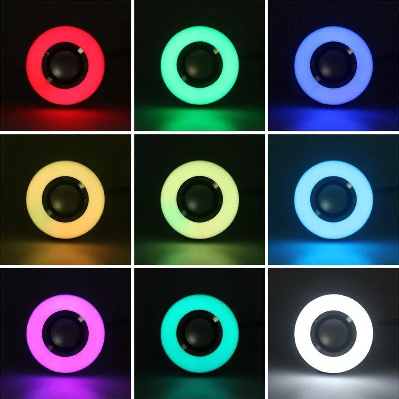 RGB Bluetooth Speaker Lamp with Remote Control - E27 Color Changing Soundbar