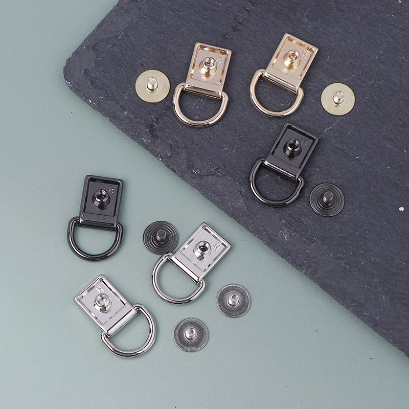 2 Stück Metall D-Ring Tasche Seitenverbinder Schnallen mit Schrauben Handtasche Lederband Griff Kette Haken Verschluss Diy Bastelzubehör