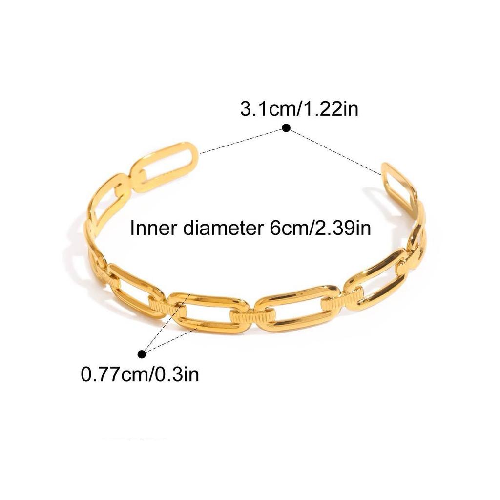 Yori Exquisite Stainless Steel Metal Texture Bracelet Bangle High Quality Golden Jewelry Mother's Fashion Gift