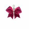 Shiny Leather Bow Keychain with Rhinestones - Fashionable Gift Charm