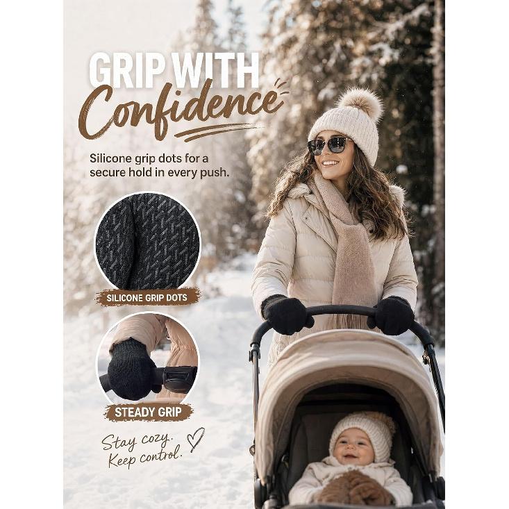 Alpaca Wool Mittens Double Layer Winter Gloves for Women