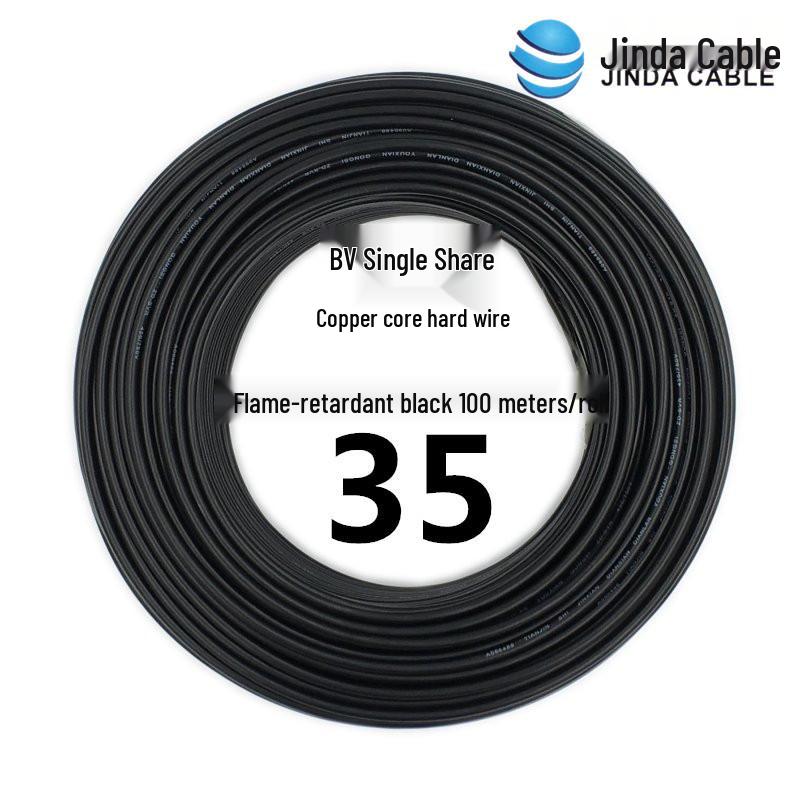 Jinda 2.5mm² Copper Core Wire: 4/1 Square Millimeter, Flame Retardant, BV Single Core for Home Décor