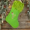 Green Letters Christmas Stocking New Knitting Christmas Tree Pendant Decorations For DIY Home Xmas Gift Alphabet Christmas Socks