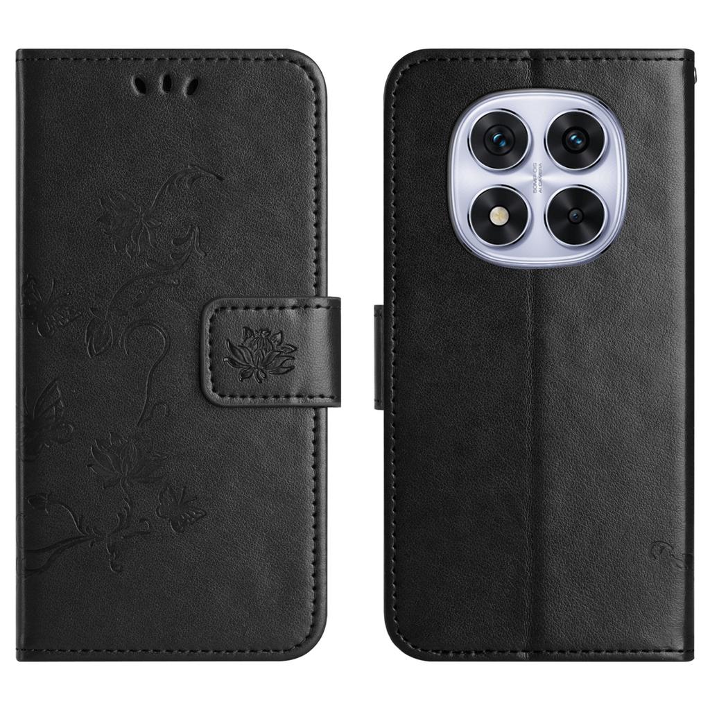 For Xiaomi Redmi Note 15 Pro 5G (Global) Case Wallet Stand Imprinted Butterfly Flower PU Leather Phone Cover