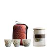Travel tea set, simple outdoor tea making, kung fu small set, portable glass filter, one pot of three cups of express