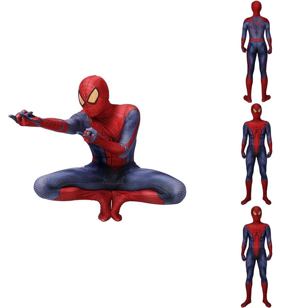 Atemberaubende Amazing Spiderman Strumpfhose Halloween Cosplay Kostüme Zentai Anzug mit exquisiter Verarbeitung und atmungsaktivem Stoff