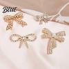 Scarf Brooch Clip Bowknot Design Pin for Women Faux Pearl