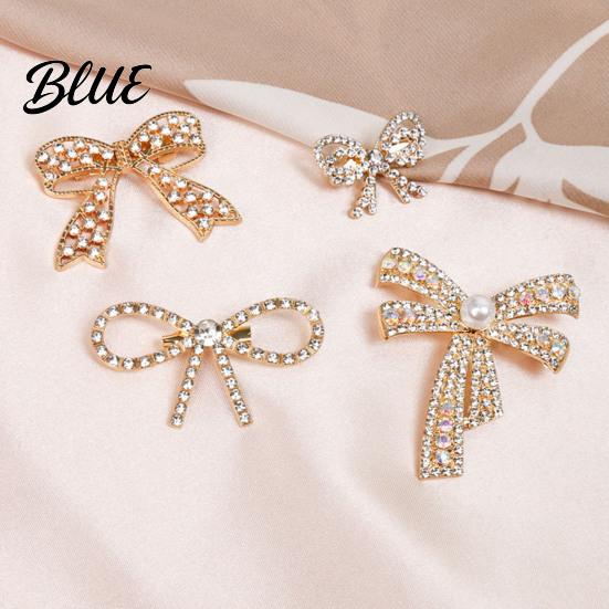 Scarf Brooch Clip Bowknot Design Pin for Women Faux Pearl