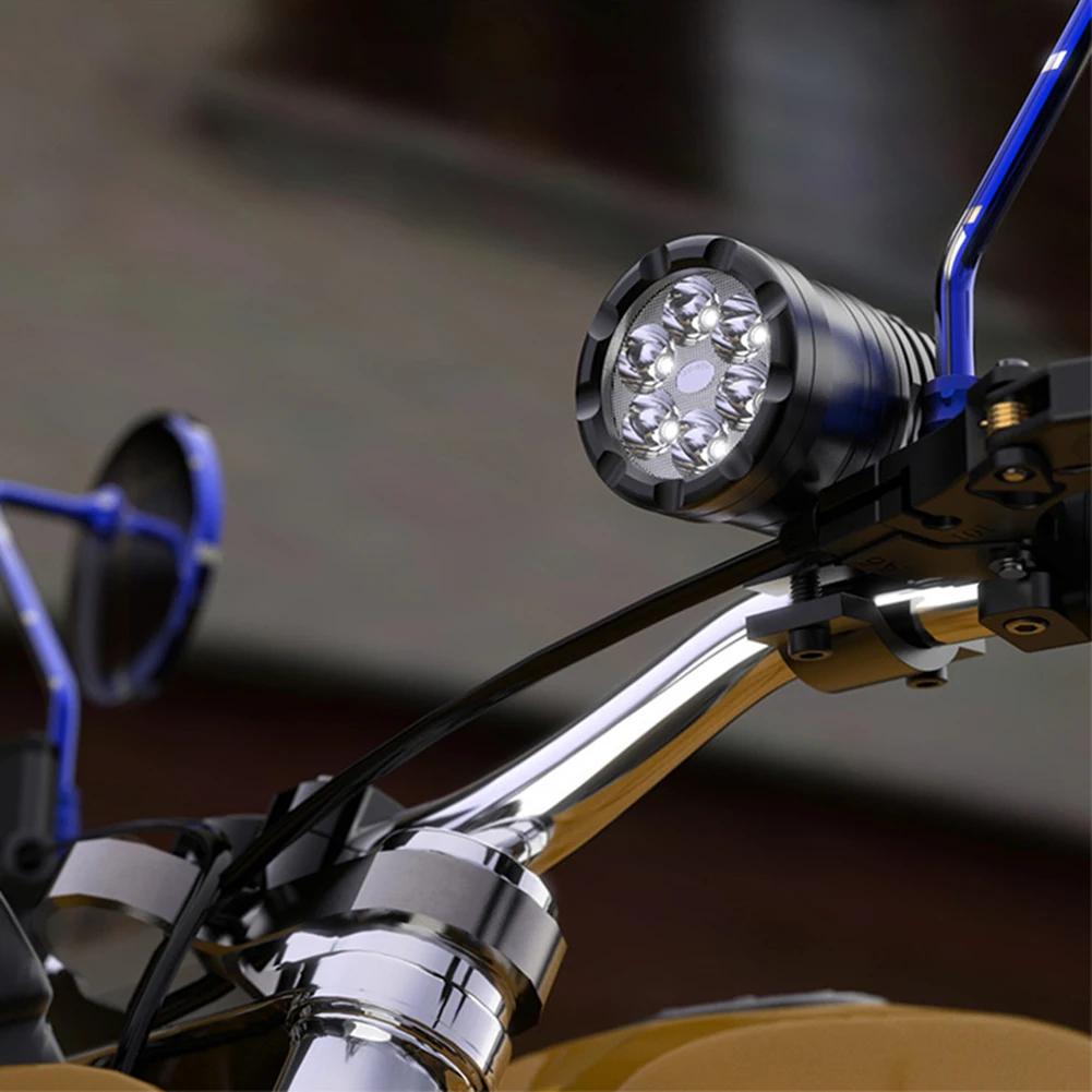1/2PCS 60W Additional Led Headlights for Motorcycle Universal Moto Spotlight LED Motorcycle Headlight Auxiliary 12V 24V Car Lamp