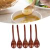 5Pcs Wooden Soup Spoon with Curved Handle Multi Purpose Rice Scoop for Home Kitchen(Wood Color )