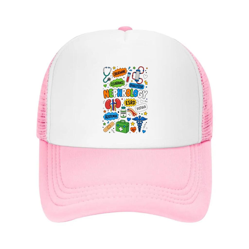 Playful Nephrology Terms Medical Doo Mesh Baseball Cap Casual Hat Outdoor For Womens Unisex FeUnisex