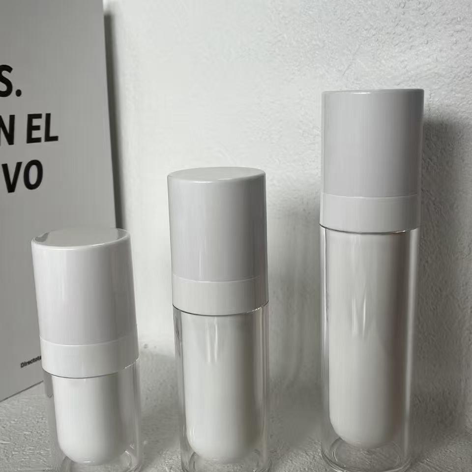 Press-Type Double-Layer Vacuum Bottle - 15/30/50ml Korean Essence Lotion Acrylic Bottle 15ml; Heart Lock Vacuum Bottle; Acrylic