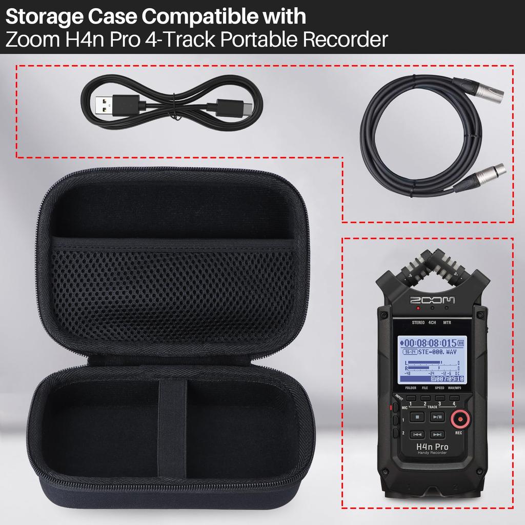 Lebakort Storage Case Compatible with Zoom H4nPro Handheld Recorder