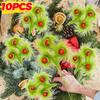 Artificial Pampas Grass With Red Glitter Ball Christmas Picks Green Fake Plants For Christmas Tree Topper Wedding Party Decors