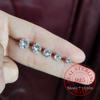 100% Real 925 Sterling Silver Round Crystal Stud Earrings for Women Fashion Piercing Jewelry Women's Party Wedding Gift