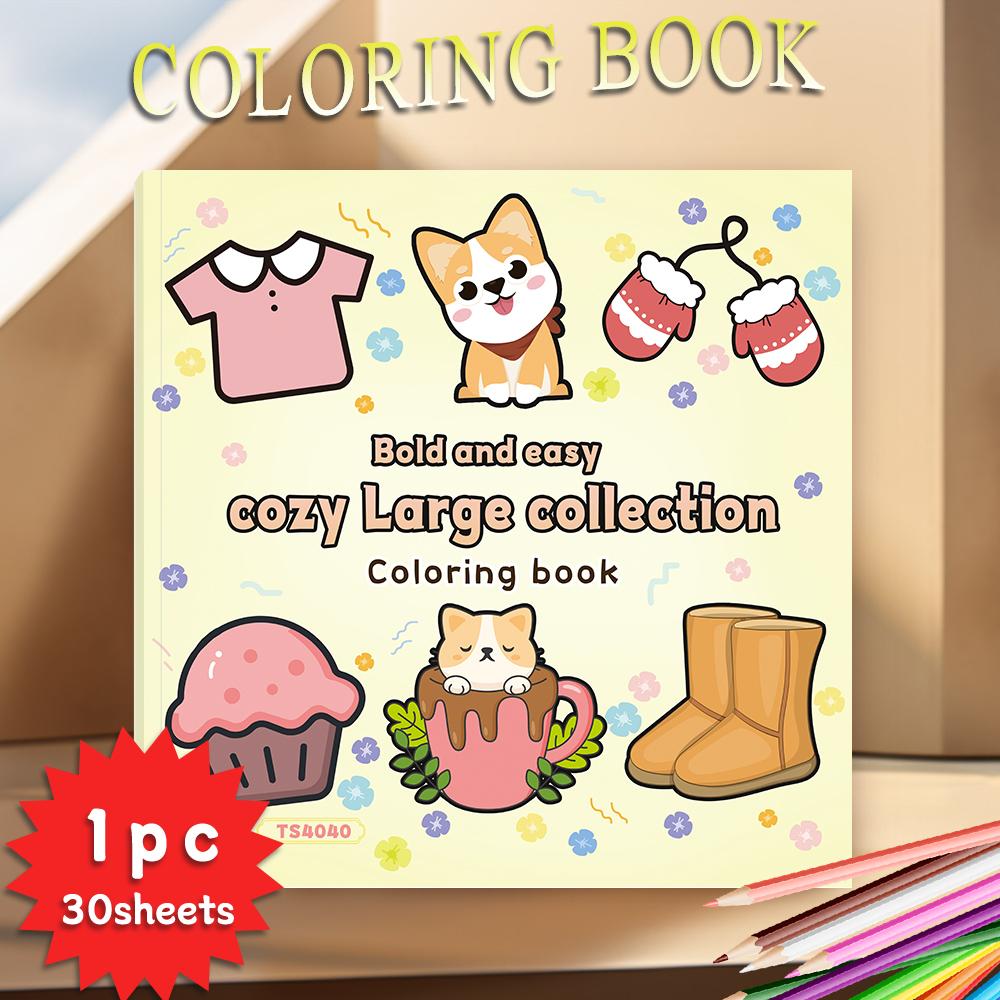 

Книжка-раскраска для подростков, 30 разных узоров, 8,3x 8,3 дюйма, плотная бумага 100 г/м², подходит для эмоциональной разгрузки, праздничные подарки