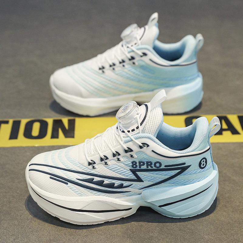 Elementary School Physical Education Class Running Shoes Red Rabbit Children's Sports Shoes 2025 Spring New Soft-soled Mesh Rotating Button