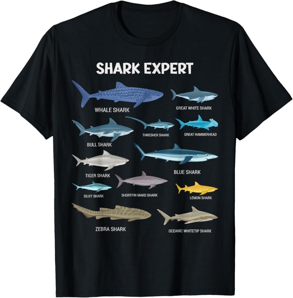 Lustiges Haifisch-T-Shirt für Männer Meeresfisch und Kleinkinder Jungen Haifisch Unisex-T-Shirt Herren Damen T-Shirts Oberteil