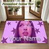 Crystal Velvet Square Rug Custom NameOlivia Rodrigo Pattern Non Slip Home Floor Decor Rug