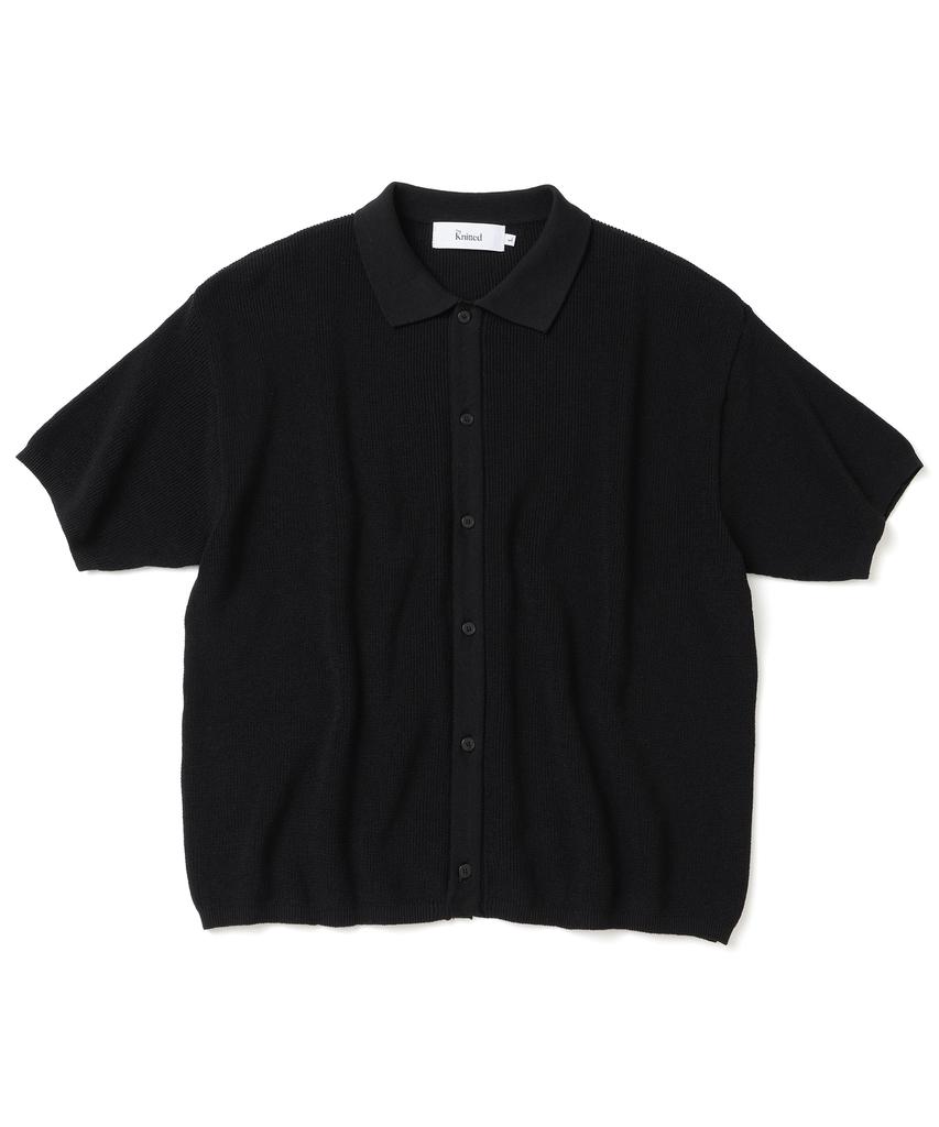 KNITTED Coolever Pk Crop Short Sleeve Cardigan Black
