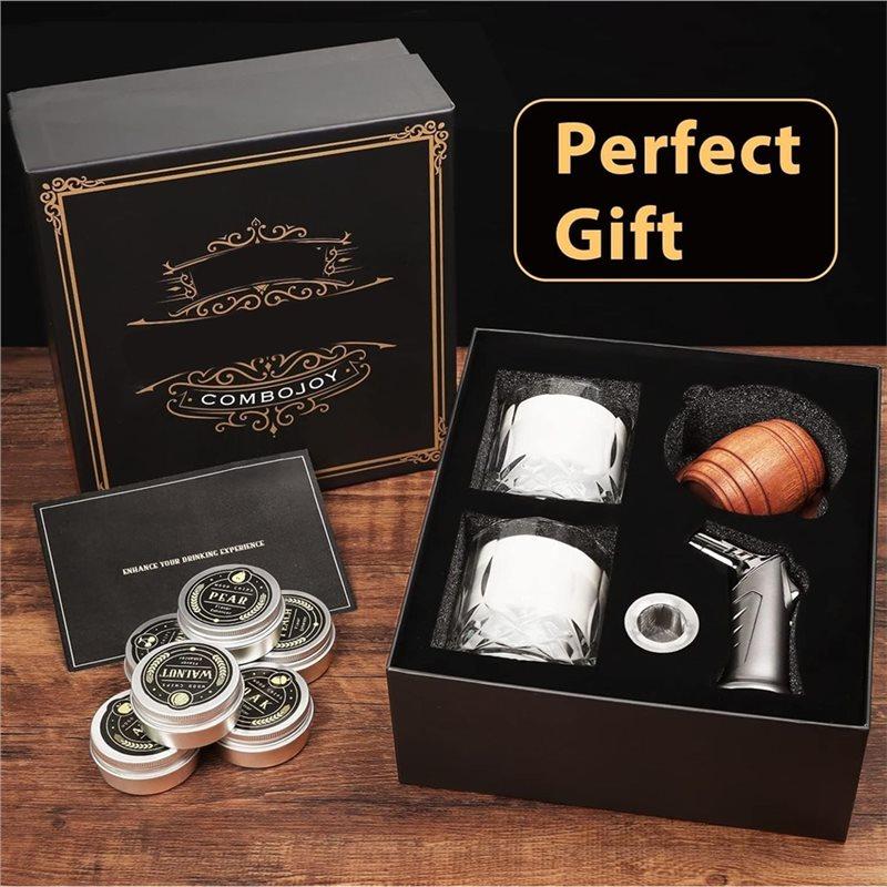 Gutes Whiskey-Räucherwerkzeug-Set mit Brenner-Cocktail-Räucherinfusions-Set, Old Fashioned Drink-Räucher-Set, Geburtstagsgeschenk für Whiskey L
