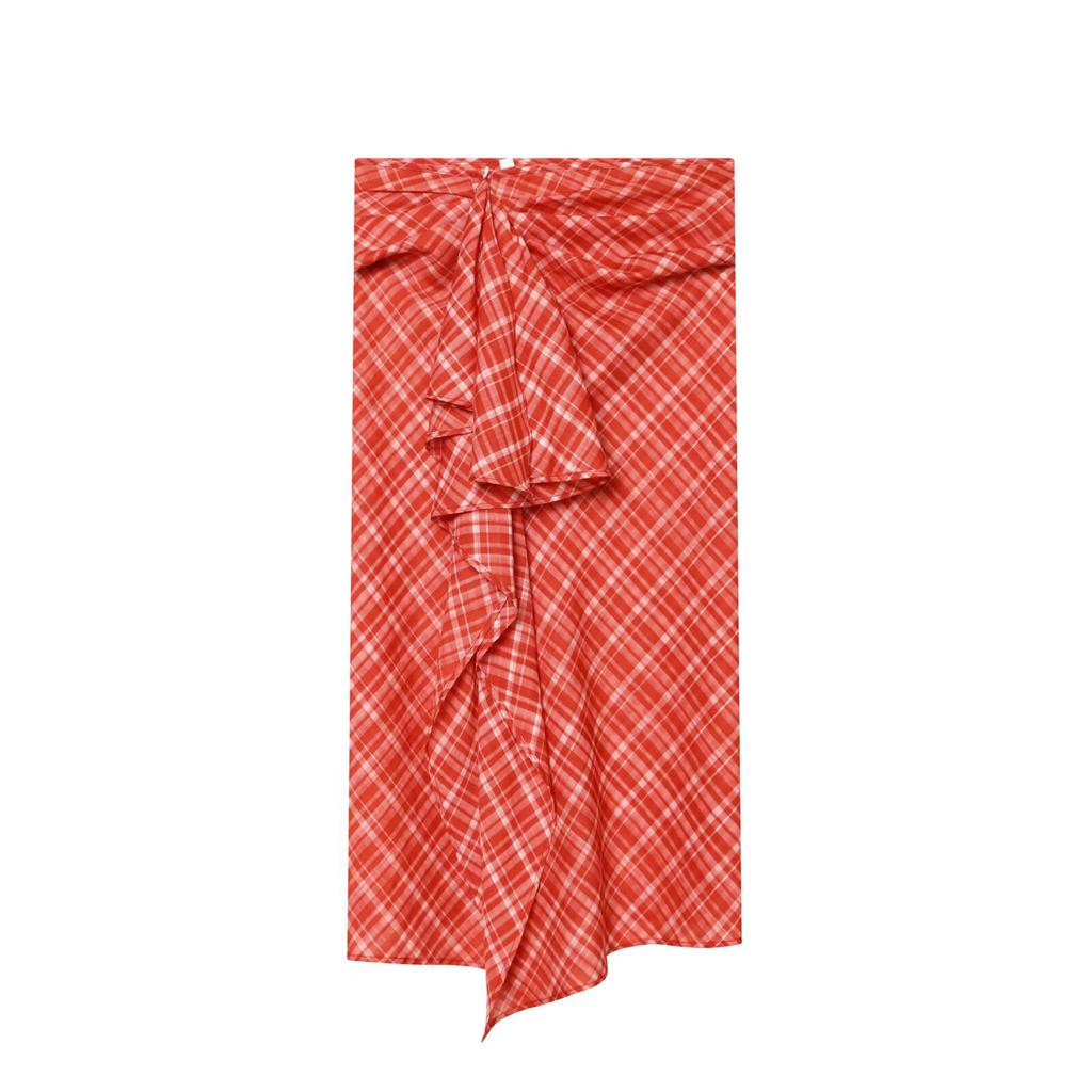 European and American Style, New Women's Clothing, Foreign Style, Versatile, Fashion, Plaid Midi Skirt 2554380