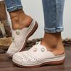 Spring Flat Slippers Women Fashion Round Head Deep Mouth Rhinestone Rivet Buckle Car Sewing Soft Soled Sandals